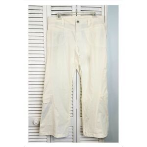 Athleta Low Rise Dipper 10P Stretch Hiking Cargo Straight Leg Pants Ivory